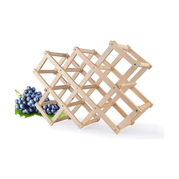 FKwine Racks Décorations dornements de casier à vin Simple Pliable en Bois pour Cuisines Rangement de Salon Taille : 33.5 *