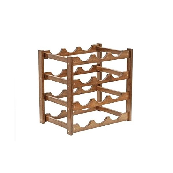 Wnota Porte Bouteilles Casier À Vin Étagère À Vin De Comptoir Debout Libre Présentoir À Vin en Bambou Naturel Empilable Domes