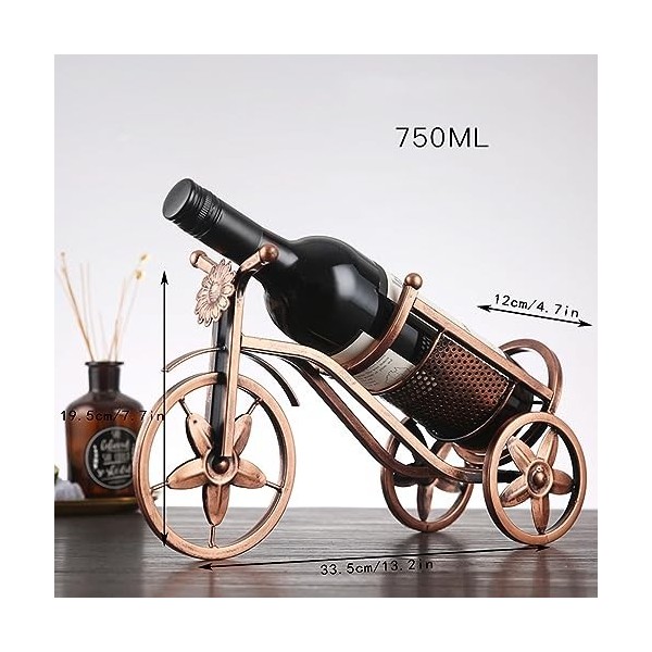 Casier à vin simple for vélo, casier à vin de comptoir autoportant, casier à vin de vélo vintage, casier à vin en métal en fo