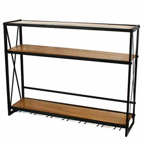 ERICAT Casier à vin mural industriel à 3 niveaux 31,5 avec supports à verres à pied for club de restaurant de bureau à domici