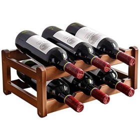 Casiers à vin de Table rustiques, étagères de Rangement en Bois à 2 Niveaux pour 6 ou 8 Bouteilles, armoires à vin, décoratio