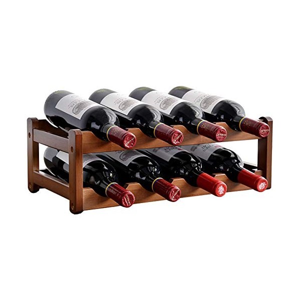 Casiers à vin de Table rustiques, étagères de Rangement en Bois à 2 Niveaux pour 6 ou 8 Bouteilles, armoires à vin, décoratio