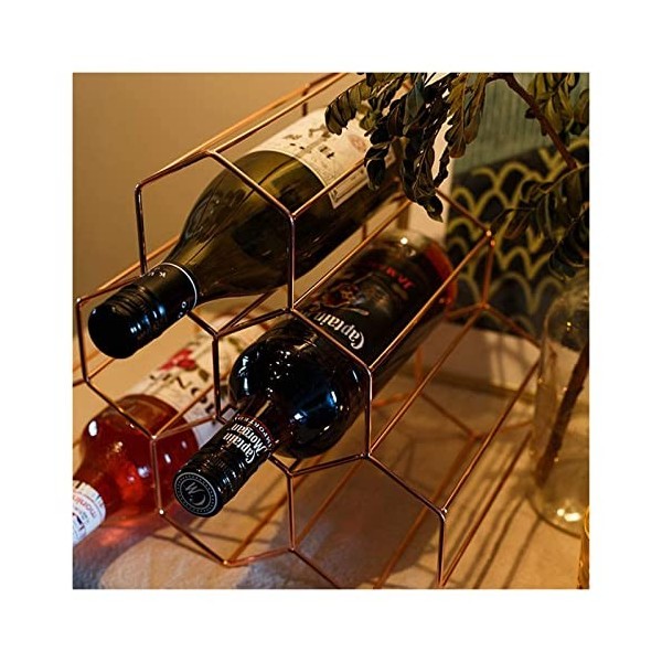 FanXus Casier à vin casier à vin Nordique en Acier Inoxydable, étagère de décoration, présentoir darmoire de Salon J1030, Br