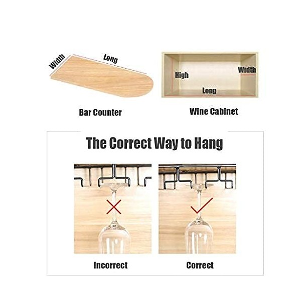 FanXus Casier à vin de Bar casiers à vin de Plafond casier à Bouteilles de vin Mural ， sous Une étagère de Meuble de Placard,