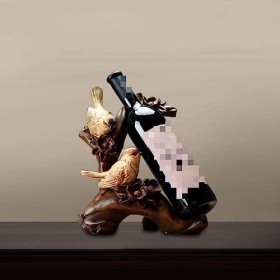 Casier à vin créatif, Porte-Bouteille de vin Simple décoration de la Maison, Figurines Ornements Oiseau casier à vin Rouge Or