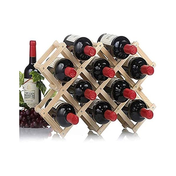 MAKIVI Casier à vin 10 Bouteilles Rouge Bricolage Porte-bière Barre de Cuisine présentoir en Bois Massif Chambre Armoire à vi