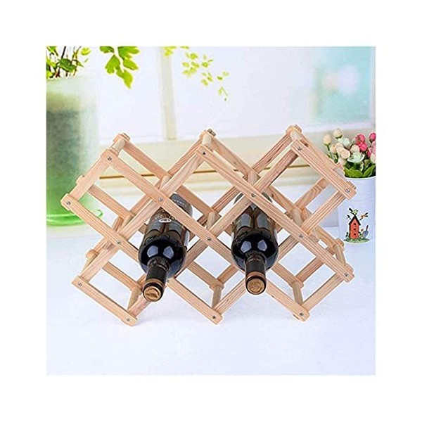 MAKIVI Casier à vin 10 Bouteilles Rouge Bricolage Porte-bière Barre de Cuisine présentoir en Bois Massif Chambre Armoire à vi