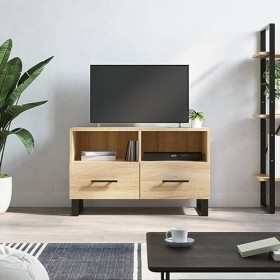 Maxspace TV Meuble, Meuble Tele, Meuble TV Chambre, Meuble TV IindustrielChêne Sonoma 80x36x50 cm Bois dingénierieConvient à