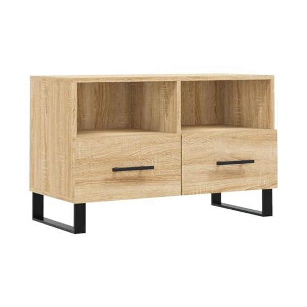 Maxspace TV Meuble, Meuble Tele, Meuble TV Chambre, Meuble TV IindustrielChêne Sonoma 80x36x50 cm Bois dingénierieConvient à