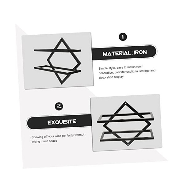 Abaodam 2 Pièces Casier à Vin Mural Mur Porte-vin Organisateur De Vin Support De Stockage De Vin Casiers à Vin Muraux Porte M