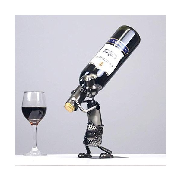 Support de stockage de vin de table support de stockage de vin en fer forgé nain casier à vin personnalité maison cuisine Res