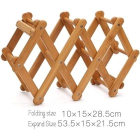 Axties Porte-Bouteille de vin, Porte-Bouteilles de vin en Bois Pliable - Étagères à vin Naturelles - Fentes - Peut contenir d