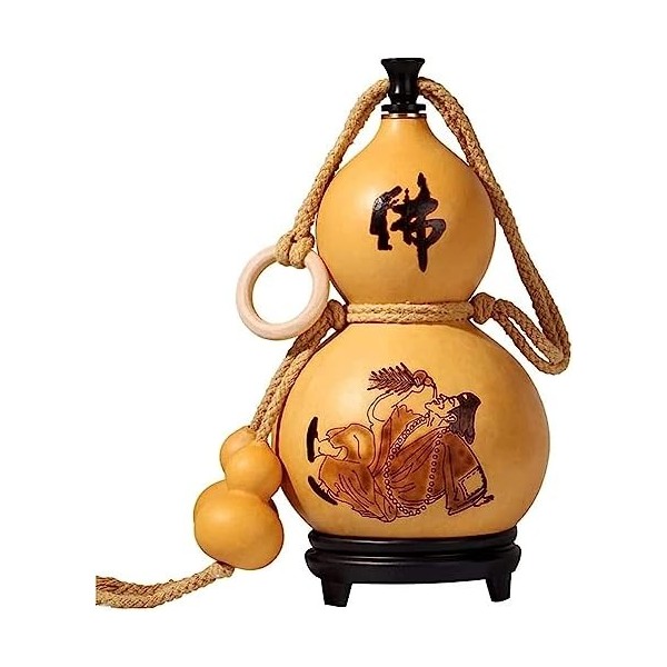 LUCEAE Ornements, Pot À Vin de Gourde, Gourde Naturelle, Gourde À Vin Naturel, Porte-Boissons de Gourds de Bouteille À Eau Po