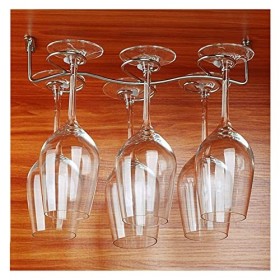 Casier à vin à lenvers en Acier Inoxydable Domestique Petit Support de Verre à vin Suspendu J1122,31 * 14 * 5,5 cm Couleur: