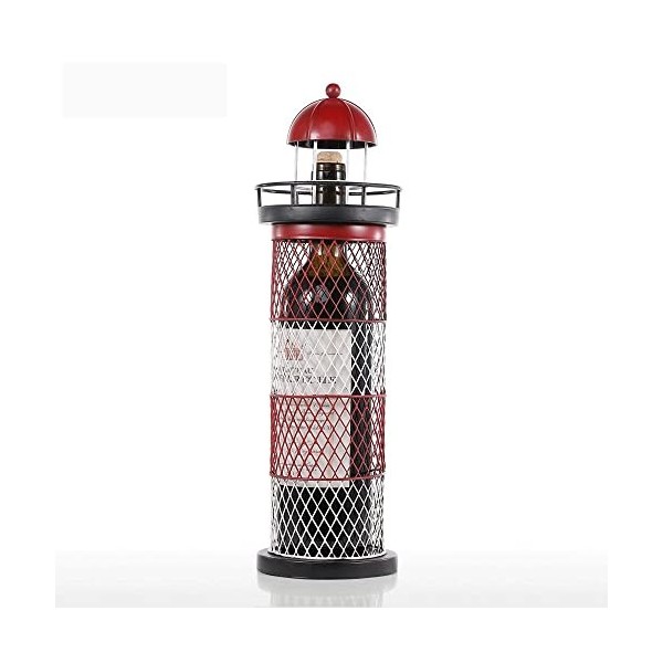 Casier à vin Phare casier à vin Support de Bouteille de vin étagère à Bouteilles de vin Sculpture en métal Artisanat Pratique