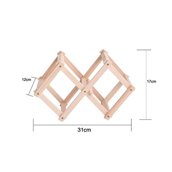 Classique 3 Bouteilles en Bois Pliant Support de casier à vin casier à vin Organisateur Cuisine Bar comptoir vin présentoir