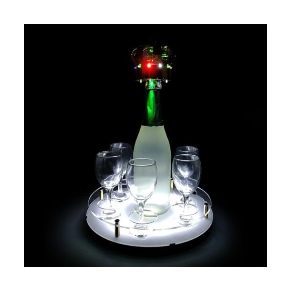 XonLio Présentoir de Bouteilles dalcool éclairé par LED, étagère à Alcool à 1 Niveau de 11 Pouces, Mini Bars pour Alcool Dom