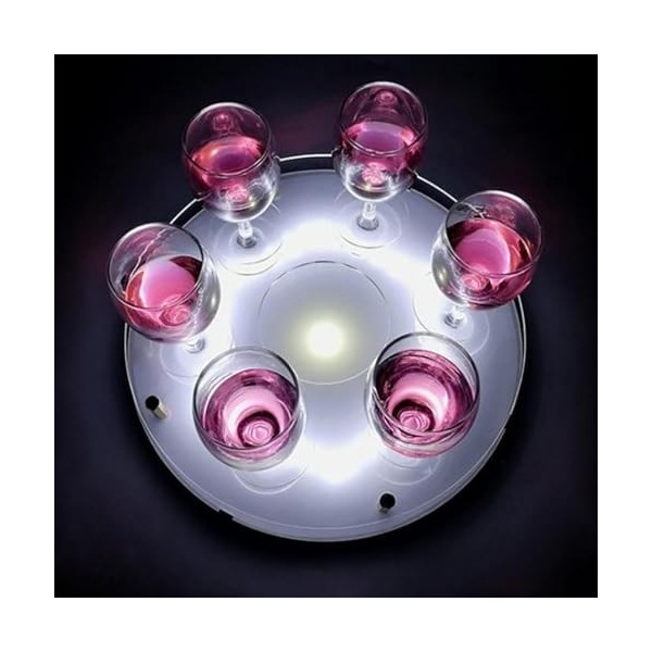 XonLio Présentoir de Bouteilles dalcool éclairé par LED, étagère à Alcool à 1 Niveau de 11 Pouces, Mini Bars pour Alcool Dom