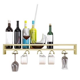 Cintre de rangement pour verres à vin, présentoir pour tasses à vin, étagère murale, vis en fer fixe, L60/80/100 cm x l 20 cm
