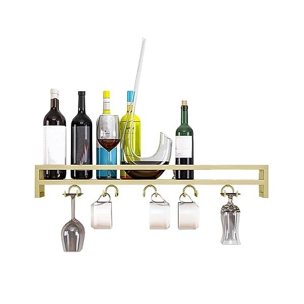 Cintre de rangement pour verres à vin, présentoir pour tasses à vin, étagère murale, vis en fer fixe, L60/80/100 cm x l 20 cm