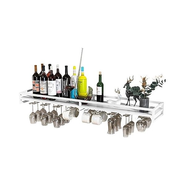 Cintre de rangement pour verres à vin, présentoir pour tasses à vin, étagère murale, vis en fer fixe, L60/80/100 cm x l 20 cm