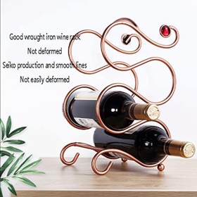 Casier à vin Casier à vin sur pied en acier inoxydable de style européen, design en S robuste et à la mode, adapté à plusieur