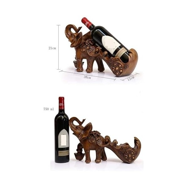 EINES Casier à vin de comptoir Support de Stockage de vin en Forme déléphant, casier à vin décoratif, Cuisine, Salle à Mange