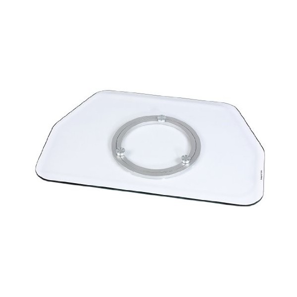 Hama Plateau tournant pour téléviseur jusquà 60 kg, pivotable à 360°, 60 x 40 cm, verre Transparent