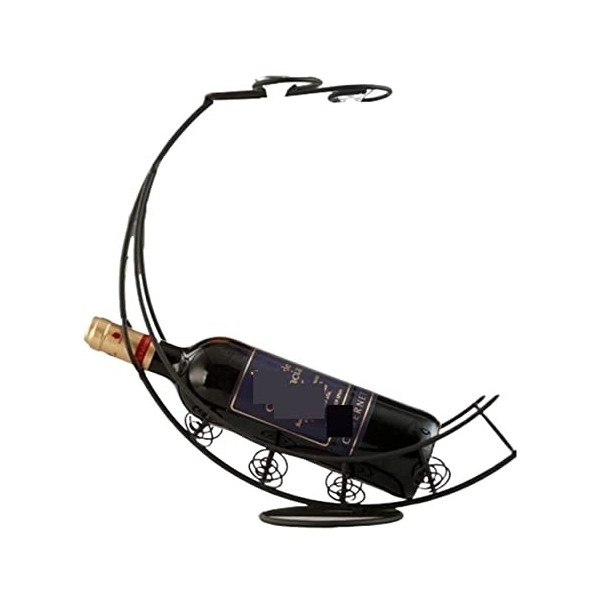 Wnota Porte Bouteilles Casier À Vin en Métal Suspendu Support De Verre À Vin Pôle Support Support Présentoir Décoration Casie