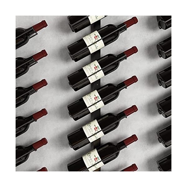 Casier à vin industriel fixé au mur en métal noir supports suspendus porte-bouteille de vin comptoir de bar décoration daffi