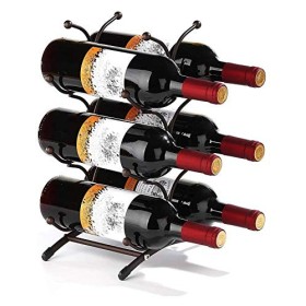 ANSNOW Casiers À Vin en Bois de Table, Comptoir de Casier À Vin, Peut Contenir 6 Bouteilles de Vin de Table, Parfait pour Arm