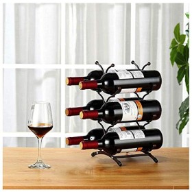 ANSNOW Casiers À Vin en Bois de Table, Comptoir de Casier À Vin, Peut Contenir 6 Bouteilles de Vin de Table, Parfait pour Arm