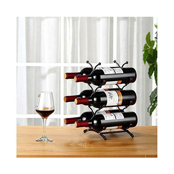 ANSNOW Casiers À Vin en Bois de Table, Comptoir de Casier À Vin, Peut Contenir 6 Bouteilles de Vin de Table, Parfait pour Arm