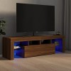 Higsose Meuble TV avec Lumières LED Chêne Marron 90x39x30 cm Bois dingénierie Tendance et Pratique Décoration Intérieure Meu