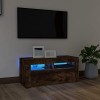 Higsose Meuble TV avec Lumières LED Chêne Marron 90x39x30 cm Bois dingénierie Tendance et Pratique Décoration Intérieure Meu