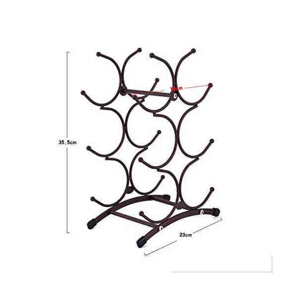 LAXTO Support de Stockage de vin, casier à vin, présentoir de Bouteille, casier à vin en Fer décoration Artisanale 6 Bouteill