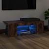 Higsose Meuble TV avec Lumières LED Chêne Marron 90x39x30 cm Bois dingénierie Tendance et Pratique Décoration Intérieure Meu