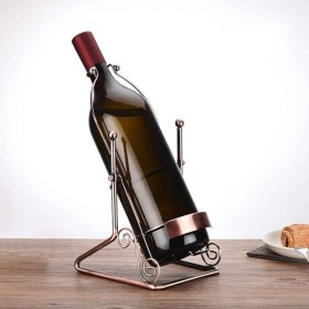 JORGE Casier À Vin Balancelle Simple Bouteille Casier À Vin Comptoir Casier À Vin en Métal Autoportant Grande Épaissie 3 litr