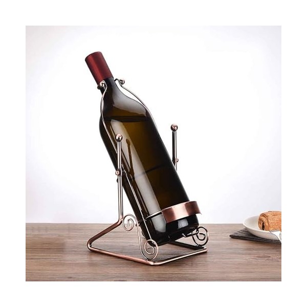 JORGE Casier À Vin Balancelle Simple Bouteille Casier À Vin Comptoir Casier À Vin en Métal Autoportant Grande Épaissie 3 litr