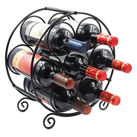 Casier à vin Casier à vin, supports de stockage de vin en bois, support de vin en bois portable for 7 bouteilles, armoire aut