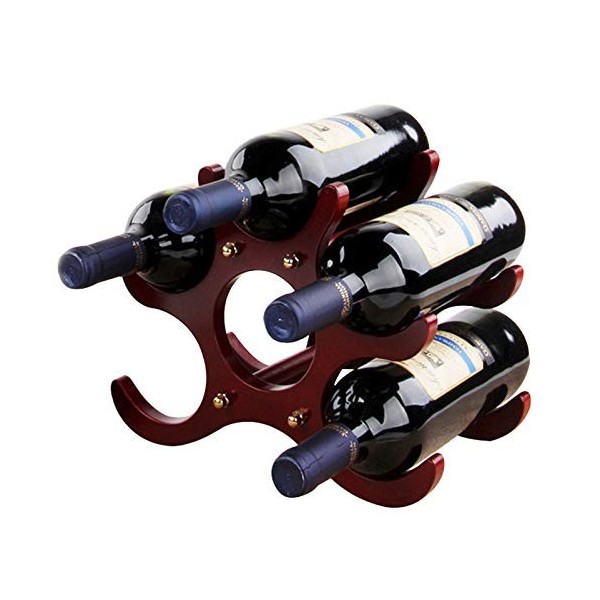 ANSNOW Casier À Vin de Table I Porte-Bouteilles en Bois Créatif pour 6 Bouteilles dalcool Ou de Vin I Idéal pour La Décorati