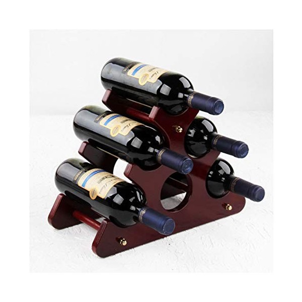 ANSNOW Casier À Vin de Table I Porte-Bouteilles en Bois Créatif pour 6 Bouteilles dalcool Ou de Vin I Idéal pour La Décorati