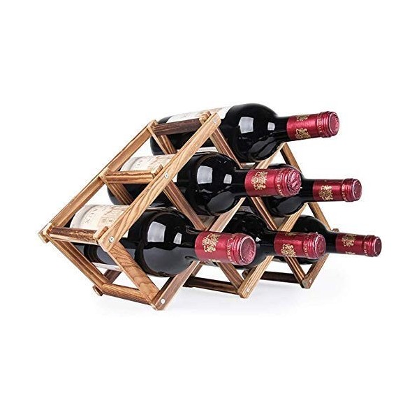SCIAZA FKwine Racks Décorations dornements de casier à vin Pliable en Bois pour Le Stockage de Salon de Cuisines Taille : 4