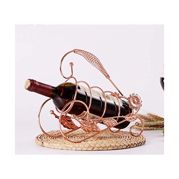 SCIAZA Casier à vin Fait Main en Fer Portable/casier à Verre à vin/Ornements/décorations/Stockage de Cadeaux Couleur : C Ef
