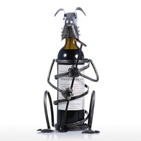 Ornements casier à vin en métal avec Microphone, Porte-Bouteille de vin pour Chien, Figurine danimal, Ornement Moderne, Cade