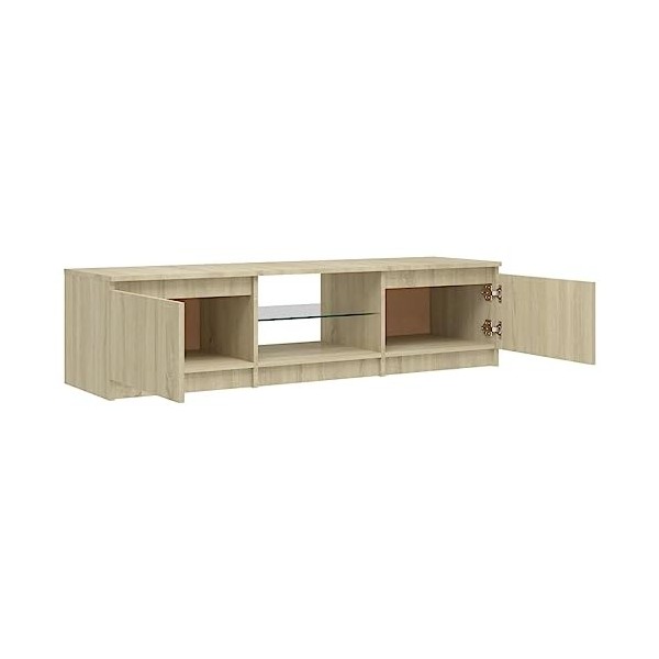 Générique Meuble TV avec lumières LED chêne Sonoma 140x40x35,5 cm,25.96 KG,804295, Meubles, Meubles TV