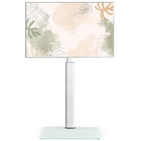 FITUEYES Support TV Pied avec Piédestal en Verre Trempé Pied TV Pivotant pour Téléviseur de 19-43 Pouce Ecran LED LCD Plasma 