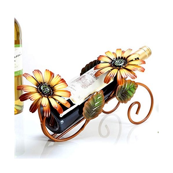 Casier à vin Casier à vin sur Pied Fleur de Soleil Étagère à vin Décorations pour la Maison Décoration dintérieur Mode rétro