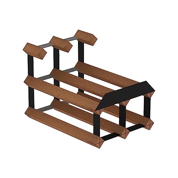Tyewomiy Casier à vin for Placard, casiers à vin en Bois, Porte-vin 1/2/3 Couches Color : Wood+Black, Size : 2X2 Grid 