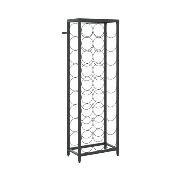 vidaXL Casier à Bouteilles de 27 Bouteilles Noir 34x18x100cm Fer forgé
